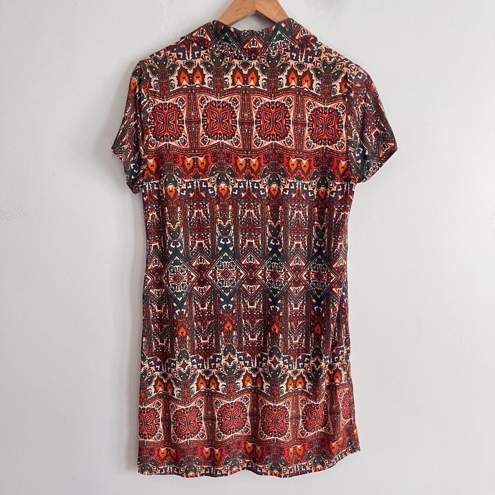 Urban Outfitters Wismer Printed Bohemian Mini Shirt Dress - Picture 4 of 8